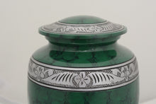 Load image into Gallery viewer, Large/Adult 190 Cubic Inch Green Fire Aluminum Funeral Cremation Urn for Ashes
