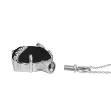 Load image into Gallery viewer, Sterling Silver Black Crystal Heart Pendant/Necklace Cremation Urn for Ashes
