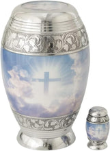 Load image into Gallery viewer, At Peace Memorials Nirvana Sky Cross Set Urn for Ashes
