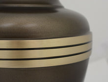 Load image into Gallery viewer, Large/Adult 220 Cubic Inches Brown Brass Dover Funeral Cremation Urn for Ashes
