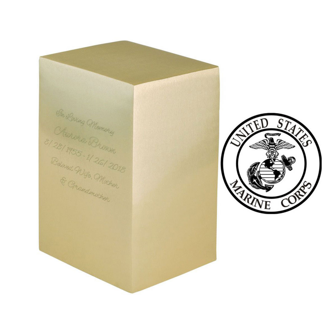 Large/Adult 210 Cubic Inch Classic Marine Brass Funeral Cremation Urn for Ashes