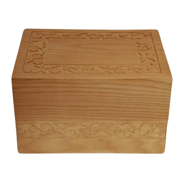 Large/Adult 220 Cubic Inches Duncan Light Wood Funeral Cremation Urn for Ashes