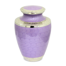 Load image into Gallery viewer, Large/Adult 220 Cubic Inches Purple Floral Adult Brass Funeral Cremation Urn for Ashes
