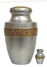 Load image into Gallery viewer, At Peace Memorials Tranquility Silver Urn for Ashes SET

