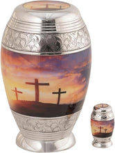 Load image into Gallery viewer, At Peace Memorials Nirvana Sunset Cross Set Urn for Ashes
