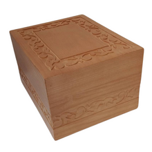 Load image into Gallery viewer, Large/Adult 220 Cubic Inches Duncan Light Wood Funeral Cremation Urn for Ashes
