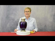 Load image into Gallery viewer, Large/Adult 220 Cubic Inches Purple &amp; Gray Brass Funeral Cremation Urn for Ashes

