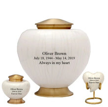 Load image into Gallery viewer, Large/Adult 200 Cubic Inches Baroque Pearl Brass Funeral Cremation Urn

