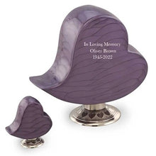 Load image into Gallery viewer, Large/Adult 200 Cubic Inches Cheerful Heart Purple Funeral Cremation Urn
