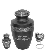 Load image into Gallery viewer, Small/Keepsake 5 Cubic Inches Heart Apollo Grey Brass Funeral Cremation Urn
