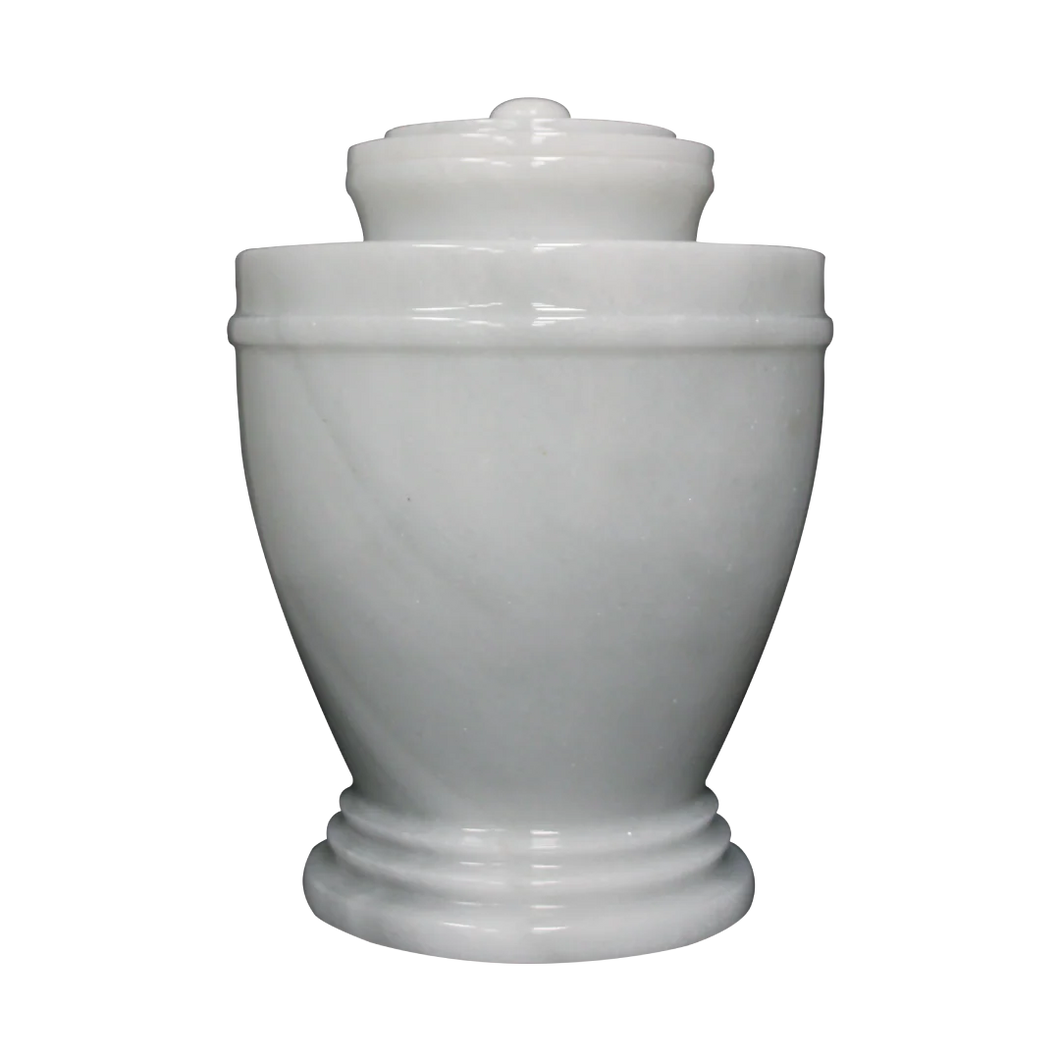 Large/Adult 220 Cubic Inches Union Trophy Antique White Marble Cremation Urn