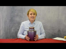 Load image into Gallery viewer, Large/Adult 220 Cubic Inch Purple Plain Brass Funeral Cremation Urn for Ashes
