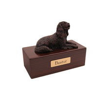 Load image into Gallery viewer, Bronze King Charles Spaniel Pet Cremation Urn w/ Figurine in 5 Diff Walnut Base Sizes
