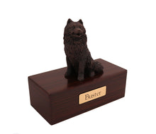 Load image into Gallery viewer, Bronze Samoyed Pet Cremation Urn in 5 Diff Walnut Base Sizes
