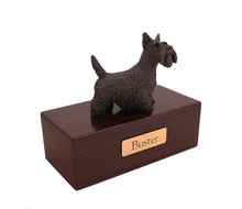 Load image into Gallery viewer, Bronze Scottish Terrier Pet Cremation Urn in 5 Diff Walnut Base Sizes
