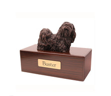 Load image into Gallery viewer, Bronze Shih Tzu Pet Cremation Urn in 5 Diff Walnut Base Sizes
