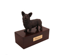 Load image into Gallery viewer, Bronze Welsh Corgi Pet Cremation Urn in 5 Diff Walnut Base Sizes
