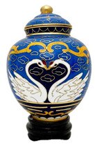 Load image into Gallery viewer, Small/Keepsake 2.5 Cubic Inches Swan Lake Miniature Cremation Urn for Ashes
