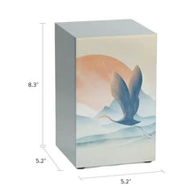 Load image into Gallery viewer, At Peace Memorials Large/Adult 200 Cubic Inches Life Canvas Eternal Peace Cranes Pewter Cremation Urn
