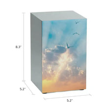 Load image into Gallery viewer, At Peace Memorials Large/Adult 200 Cubic Inches Life Canvas Soaring Sky Pewter Cremation Urn
