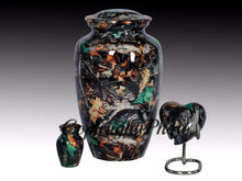 Load image into Gallery viewer, Small/Keepsake 5 Cubic Inches Heart Camouflage Design-9 Brass Funeral Cremation Urn
