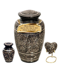 Load image into Gallery viewer, Large/Adult 200 Cubic Inch Metal Golden Aura Funeral Cremation Urn for Ashes
