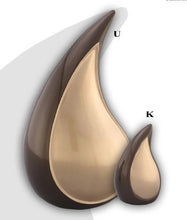 Load image into Gallery viewer, Small/Keepsake Brown Infinity Eternal Teardrop Funeral Cremation Urn
