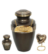 Load image into Gallery viewer, Small/Keepsake 4 Cubic Inches Apollo Brown Brass Funeral Cremation Urn
