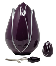 Load image into Gallery viewer, Large/Adult Purple Tulip Fiberglass Cremation Urn  Funeral Cremation Urn
