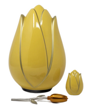 Load image into Gallery viewer, Large/Adult Yellow Tulip Fiberglass Cremation Urn Funeral Cremation Urn

