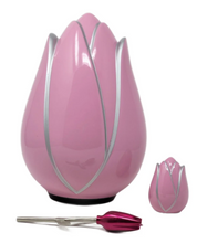 Load image into Gallery viewer, Large/Adult 200 Cubic Inches Pink Tulip Fiberglass Funeral Cremation Urn
