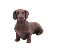 Load image into Gallery viewer, Bronze Dachshund Walnut Base Pet Cremation Urn w/ Figurine
