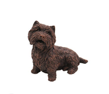 Load image into Gallery viewer, Bronze Westie Pet Cremation Urn in 5 Diff Walnut Base Sizes
