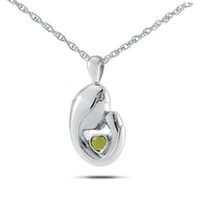 Load image into Gallery viewer, Mother&#39;s Love August w/ Peridot Silver Pendant/Necklace Cremation Urn for Ashes
