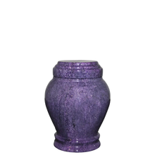 Load image into Gallery viewer, Small/Keepsake 15 Cubic Inch Purple Embrace Natural Marble Funeral Cremation Urn
