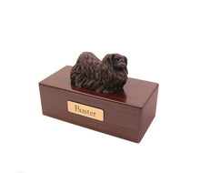 Load image into Gallery viewer, Bronze Pekingese Pet Cremation Urn in 5 Diff Walnut Base Sizes
