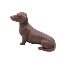 Load image into Gallery viewer, Bronze Dachshund Walnut Base Pet Cremation Urn w/ Figurine
