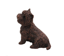 Load image into Gallery viewer, Bronze Westie Pet Cremation Urn in 5 Diff Walnut Base Sizes
