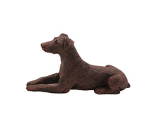 Load image into Gallery viewer, Bronze Doberman Ears Down Walnut Base Pet Cremation Urn w/ Figurine in 5 diff base sizes

