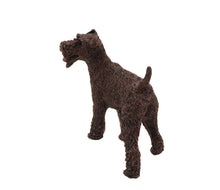 Load image into Gallery viewer, Bronze Fox Terrier Pet Cremation Urn in 5 Diff Walnut Base Sizes
