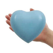 Load image into Gallery viewer, New Brass Pearl Blue Arielle Heart Funeral Cremation Urn w/stand, 20 Cubic inches
