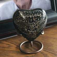 Load image into Gallery viewer, Solid Brass  Brilliance Heart Keepsake Funeral Cremation Urn, 3 Cubic Inches
