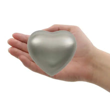 Load image into Gallery viewer, New, Solid Brass Classic Pewter Heart Keepsake Cremation Urn, 3 Cubic Inches
