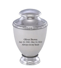 Load image into Gallery viewer, Large/Adult 200 Cubic Inches Zejtar White Pearl Funeral Cremation Urn
