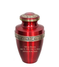 Load image into Gallery viewer, Large/Adult 200 Cubic Inches Apollo Red Brass Funeral Cremation Urn
