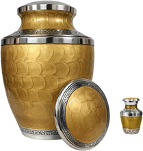 Load image into Gallery viewer, At Peace Memorials Cordoba Gold Urn for Ashes SET
