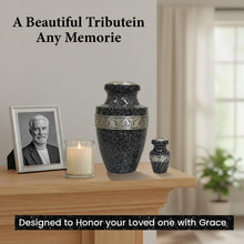 Load image into Gallery viewer, At Peace Memorials Tranquility Black Marble Adult Urn for Ashes
