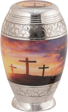 Load image into Gallery viewer, At Peace Memorials Nirvana Sunset Cross Adult Urn for Ashes
