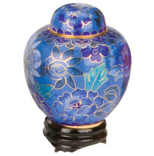 Load image into Gallery viewer, Small/Keepsake 2.5 Cubic Inches Azure Blue Miniature Cremation Urn for Ashes
