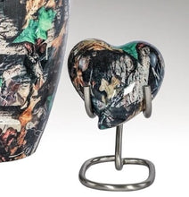 Load image into Gallery viewer, Small/Keepsake 5 Cubic Inches Heart Camouflage Design-9 Brass Funeral Cremation Urn
